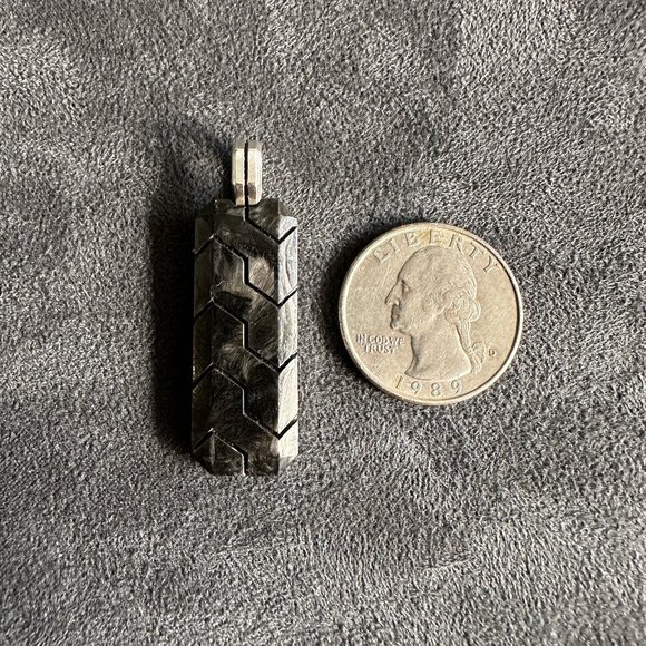 David Yurman Forged Carbon Ingot Tag Pendant - 43 mm - RARE - Picture 11 of 14